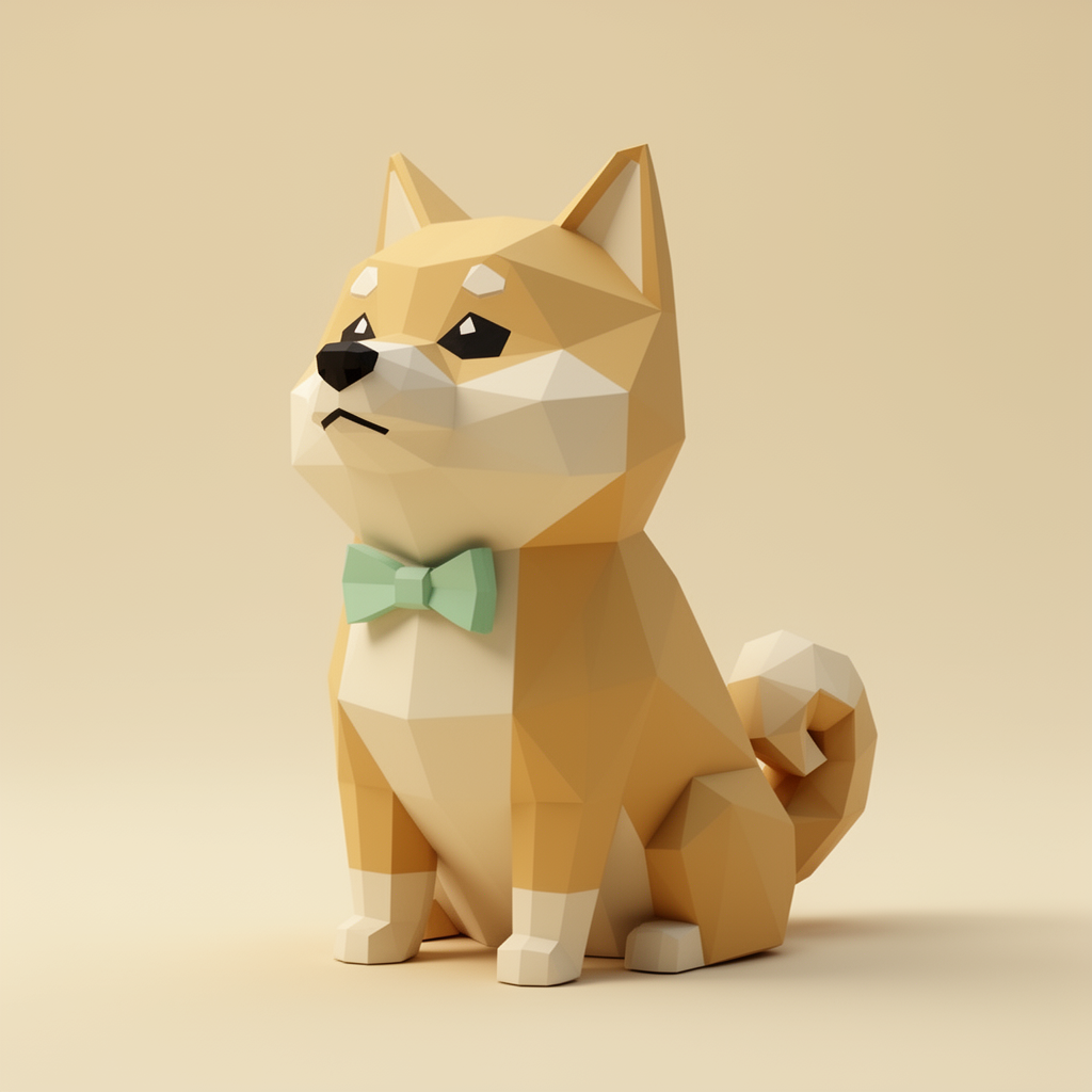 Chairpup, the low-poly Shiba with a mint bow tie, your guide to IMF
